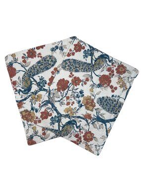 Amrapur Overseas Penelope Peacock Pillow Quilted Shams Green Country Cottage Coa